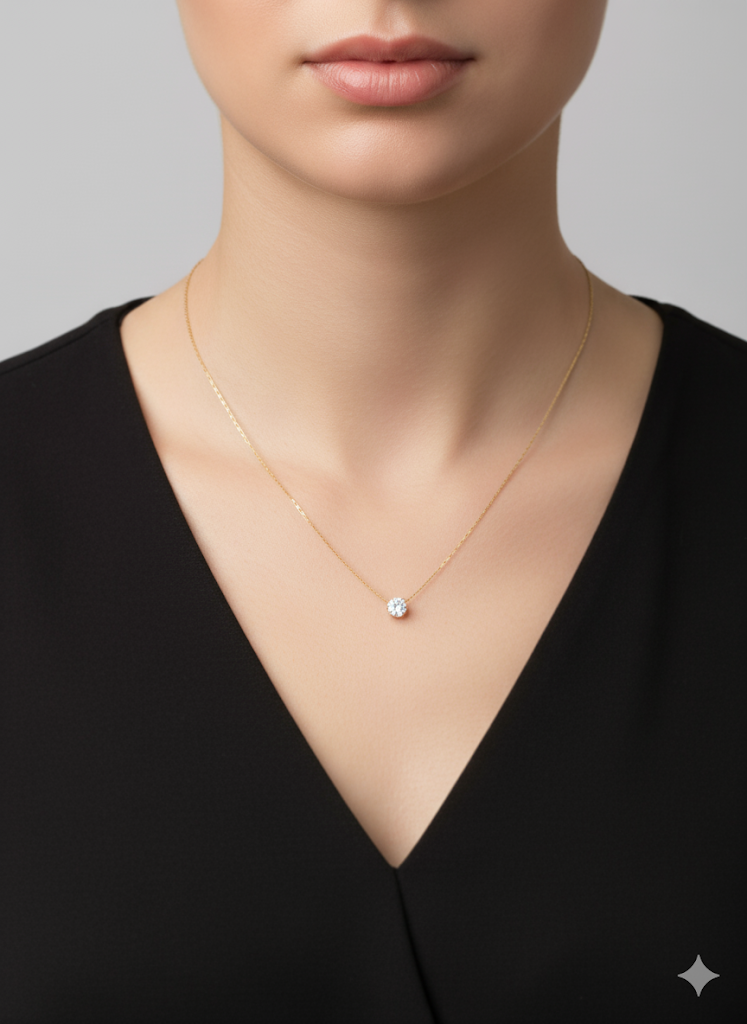 Classic Solitaire Diamond Necklace