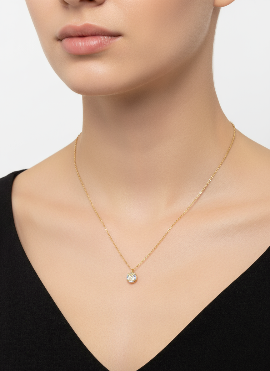 Solitaire Medallion Necklace