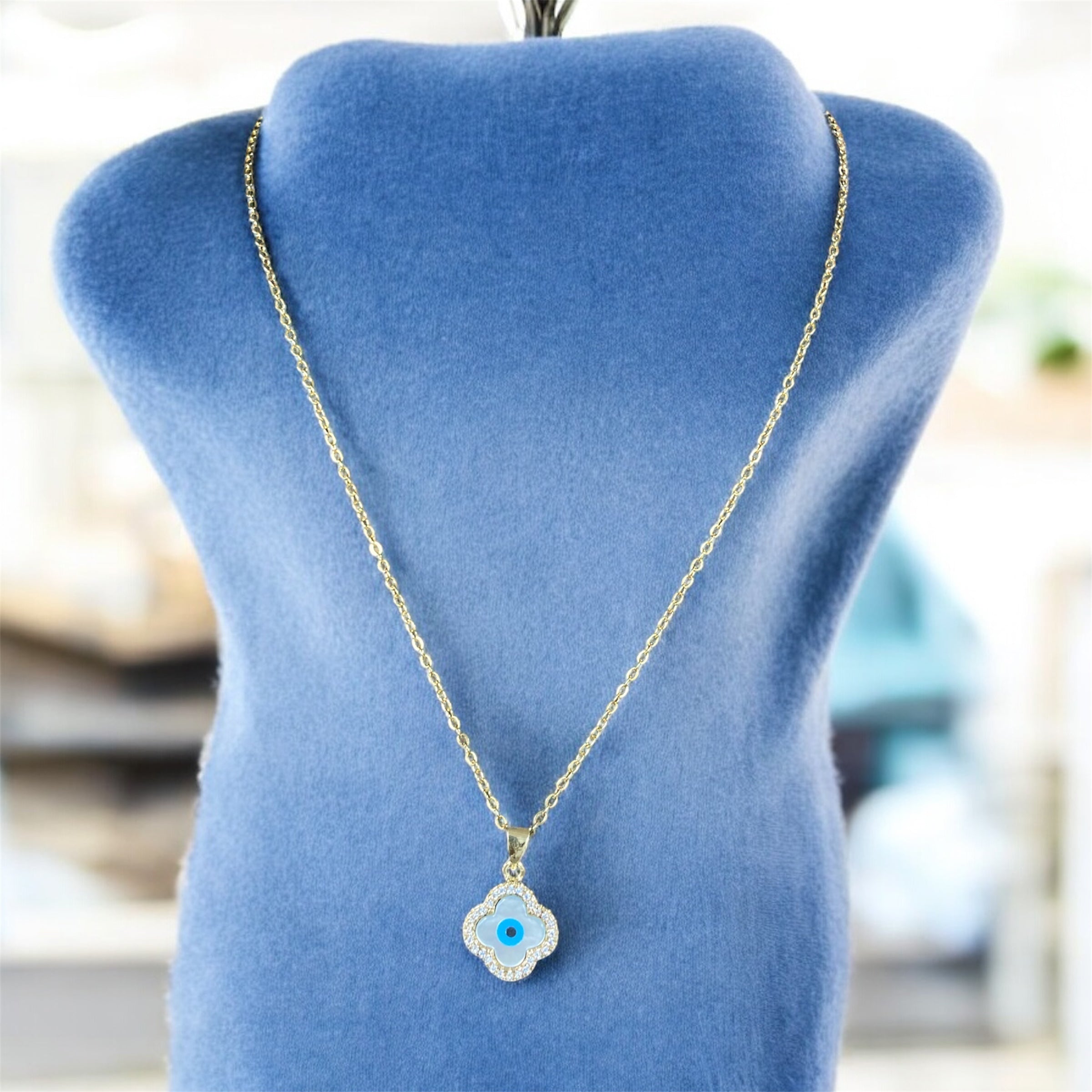 Floral Evil Eye Necklace