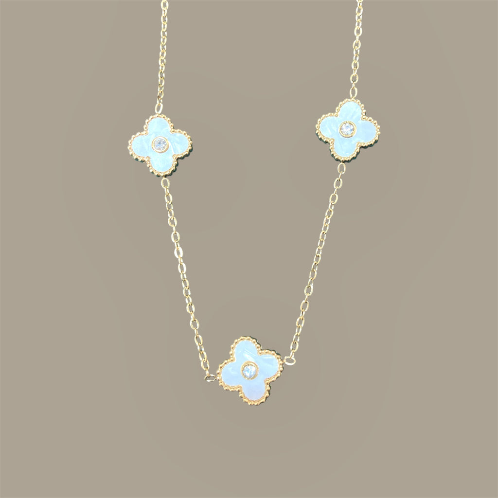 Mother of Pearl Clover Necklace